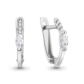 Серьги Аквамарин - Серебро 925, Фианит (арт. 48872.5)