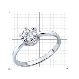 Кольцо SOKOLOV - Серебро 925, Бриллианит (арт. 94014996)