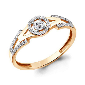 Кольцо Аквамарин - Золото 375, Фианит (арт. 600574А.8)