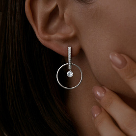 Серьги SOKOLOV - Серебро 925, Фианит (арт. 94023251)