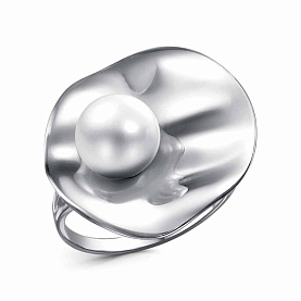 Кольцо Красная пресня - Серебро 925, Жемчуг имитация (арт. 23616044Пл)