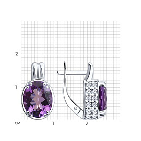Серьги SOKOLOV - Серебро 925, Фианит, Аметист (арт. 92023263)