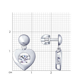 Серьги SOKOLOV - Серебро 925, Фианит (арт. 94022957)