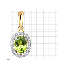 Подвеска Diamant - Золото 585, Хризолит (арт. 51-330-02049-5)