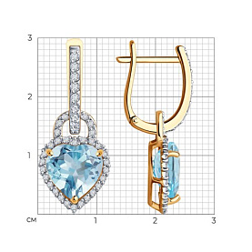 Серьги SOKOLOV - Золото 585, Топаз, Фианит (арт. 728796)