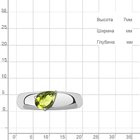 Кольцо Аквамарин - Серебро 925, Хризолит (арт. 65026407.5)