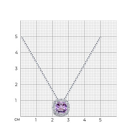 Колье SOKOLOV - Серебро 925, Аметист, Фианит (арт. 92070108)