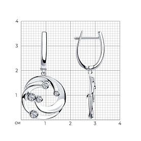 Серьги SOKOLOV - Серебро 925, Фианит (арт. 94023466)