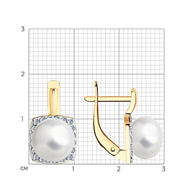 Серьги SOKOLOV - Золото 375, Жемчуг культивированный, Фианит (арт. 37792329)