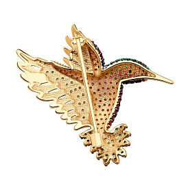 Брошь SOKOLOV - Серебро 925, Синтетический рубин, Фианит (арт. 93040045)