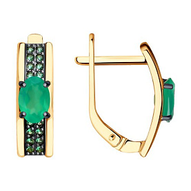 Серьги SOKOLOV - Золото 585, Агат, Фианит (арт. 727966)