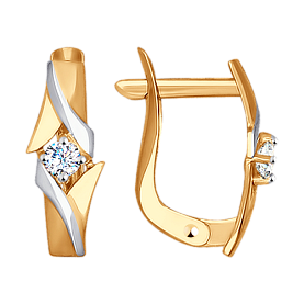 Серьги SOKOLOV - Золото 375, Фианит (арт. 027311-4)