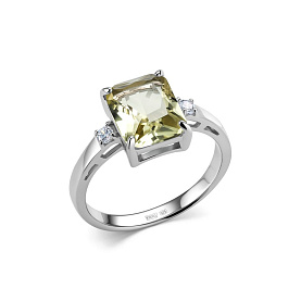 Кольцо Дар - Серебро 925, Кварц, Фианит (арт. К-3927рс4148)