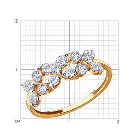 Кольцо SOKOLOV - Золото 585, Фианит (арт. 019879)