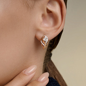 Серьги SOKOLOV - Золото 585, Фианит (арт. 0200801)