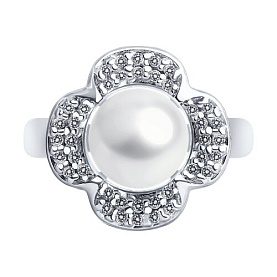 Кольцо Diamant - Серебро 925, Жемчуг культивированный, Фианит (арт. 94-310-01923-1)