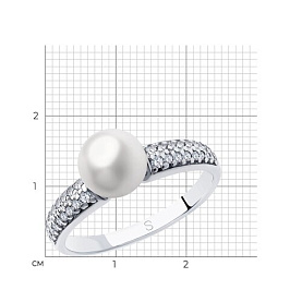 Кольцо SOKOLOV - Серебро 925, Жемчуг культивированный, Фианит (арт. 94012978)