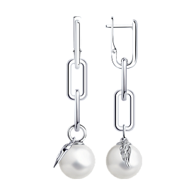 Серьги SOKOLOV - Серебро 925, Жемчуг имитация (арт. 94025069)