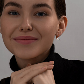 Серьги SOKOLOV - Серебро 925, Фианит (арт. 93022372)