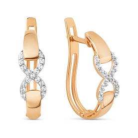 Серьги ЮФ Династия - Золото 585, Фианит (арт. 023872-1102)