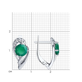 Серьги Diamant - Серебро 925, Агат, Фианит (арт. 94-320-00184-2)