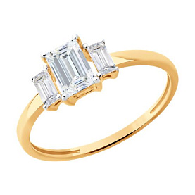 Кольцо SOKOLOV - Золото 585, Фианит (арт. 019591)