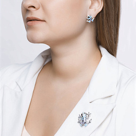 Серьги SOKOLOV - Серебро 925, Фианит, Эмаль (арт. 94022826)