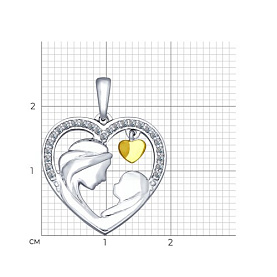 Подвеска SOKOLOV - Серебро 925, Фианит (арт. 94031851)