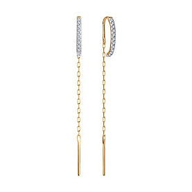 Серьги SOKOLOV - Золото 375, Фианит (арт. 028688-4)