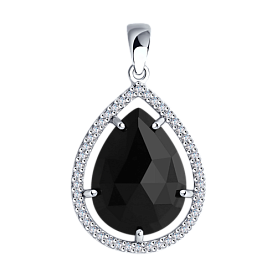 Подвеска SOKOLOV - Серебро 925, Агат, Фианит (арт. 92030563)