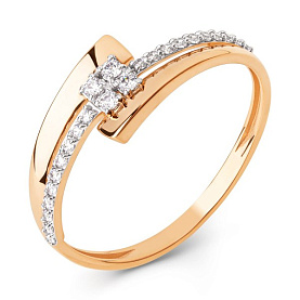 Кольцо ЮФ Династия - Золото 585, Фианит (арт. 026461-1102)