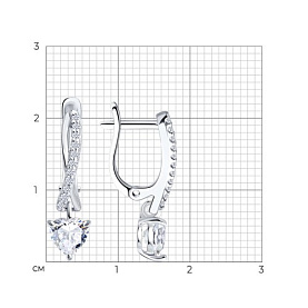 Серьги SOKOLOV - Серебро 925, Фианит (арт. 94027289)