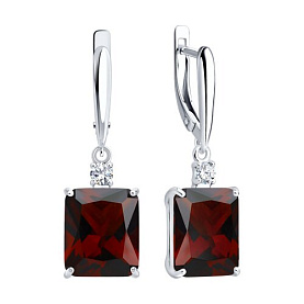 Серьги SOKOLOV - Серебро 925, Синтетический ситалл , Фианит (арт. 92021425)