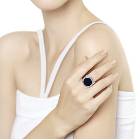 Кольцо SOKOLOV - Серебро 925, Авантюриновое стекло, Фианит (арт. 94013022)