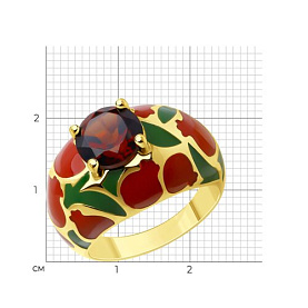 Кольцо Diamant - Серебро 925, Синтетический гранат, Эмаль (арт. 93-310-01707-1)