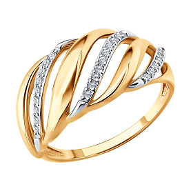 Кольцо SOKOLOV - Золото 585, Фианит (арт. 019794)