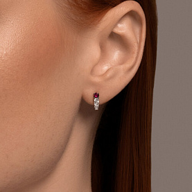 Серьги SOKOLOV - Серебро 925, Swarovski , Фианит (арт. 94026623)