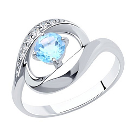 Кольцо Diamant - Серебро 925, Топаз, Фианит (арт. 94-310-00695-1)