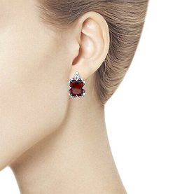 Серьги SOKOLOV - Серебро 925, Синтетический нанокристал (арт. 92021364)