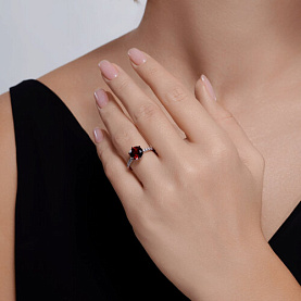 Кольцо SOKOLOV - Серебро 925, Синтетический ситалл , Фианит (арт. 92014372)