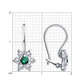 Серьги SOKOLOV - Серебро 925, Фианит (арт. 94026646)