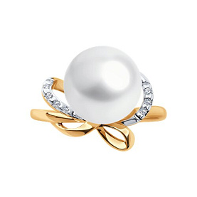 Кольцо SOKOLOV - Серебро 925, Жемчуг культивированный, Фианит (арт. 92014209)