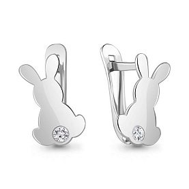 Серьги Аквамарин - Серебро 925, Фианит (арт. 49409А.5)