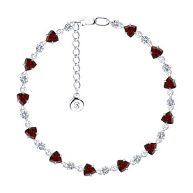 Браслет SOKOLOV - Серебро 925, Гранат, Фианит (арт. 92050150)