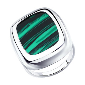 Кольцо SOKOLOV - Серебро 925, Синтетический малахит (арт. 83010081)