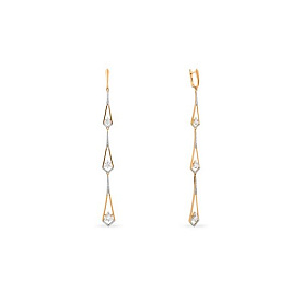 Серьги ЮЗ "САНИС" - Золото 585, Фианит (арт. 01-215724)