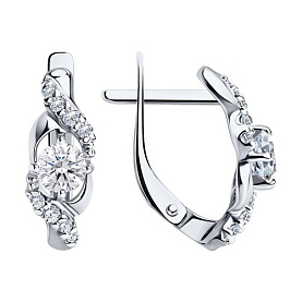 Серьги SOKOLOV - Серебро 925, Фианит (арт. 94022351)