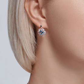 Серьги Diamant - Золото 585, Топаз, Фианит (арт. 51-320-02100-1)