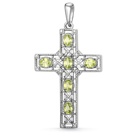 Подвеска Дар - Серебро 925, Фианит, Хризолит (арт. П-2634рс40600)