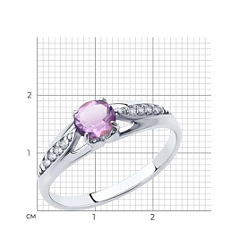 Кольцо Diamant - Серебро 925, Аметист, Фианит (арт. 94-310-00498-1)